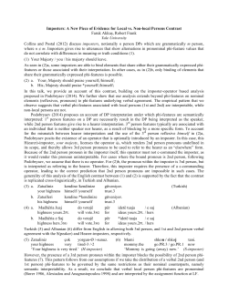 Imposters: A New Piece of Evidence for Local vs. Non