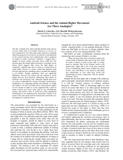 Android Science and the Animal Rights Movement: Are There