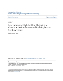 Low Brows and High Profiles: Rhetoric and Gender in the
