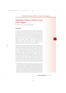 Mediation efforts in Africa`s Great Lakes Region