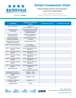 School Comparison Chart - Batesville Community School Corporation