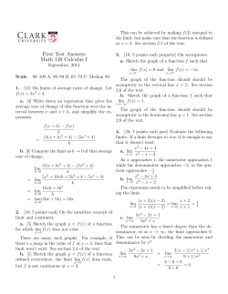 First Test Answers Math 120 Calculus I