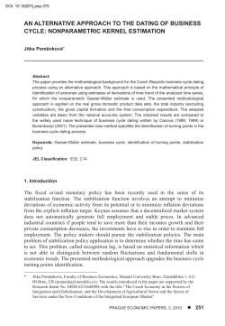 AN ALTERNATIVE APPROACH TO THE DATING OF BUSINESS