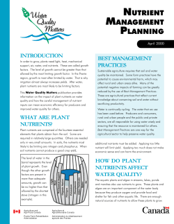 Nutrient management planning - Agriculture et Agroalimentaire