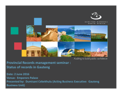 Gauteng Presentation Records Management