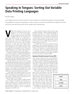 Speaking In Tongues: Sorting Out Variable Data Printing Languages