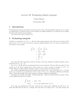 Lecture 29: Evaluating definite integrals