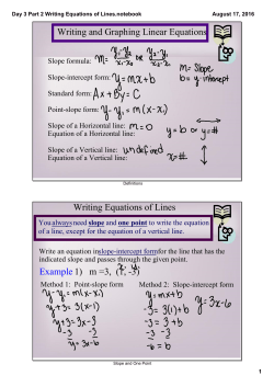 Day 3 Part 2 Writing Equations of Lines.notebook