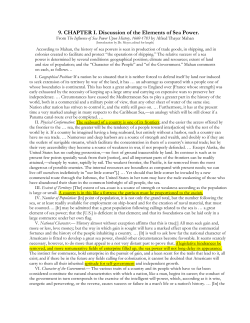 9. CHAPTER I. Discussion of the Elements of Sea Power.