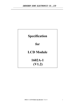Specification for LCD Module 1602A-1 (V1.2)