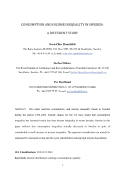 consumption and income inequality in sweden: a