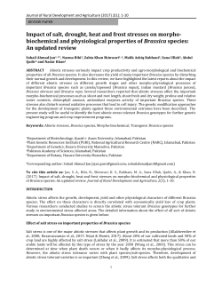 Impact of salt, drought, heat and frost stresses on morpho