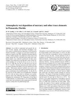 Atmospheric wet deposition of mercury and other trace elements in