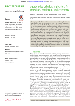 Aquatic noise pollution: implications for individuals, populations, and