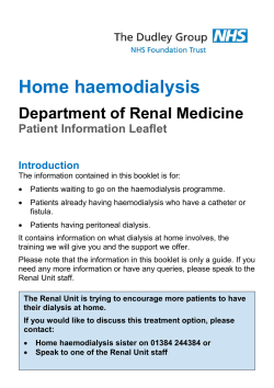 Home haemodialysis V2 - The Dudley Group NHS Foundation Trust