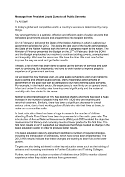 Message from President Jacob Zuma to all Public Servants To All