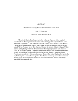 ABSTRACT The Thomas-Taussig-Blalock Shunt: Partners of the