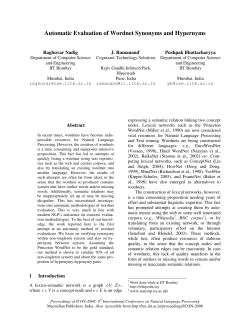 Automatic Evaluation of Wordnet Synonyms and