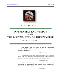 inferential knowledge and the dissymmetry of the universe