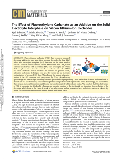The Effect of Fluoroethylene Carbonate as an Additive on the Solid