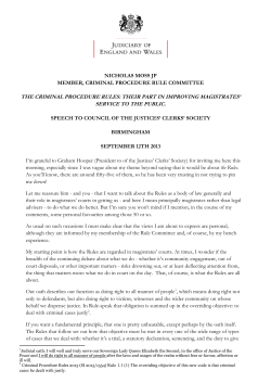 The Criminal Procedure Rules - Courts and Tribunals Judiciary