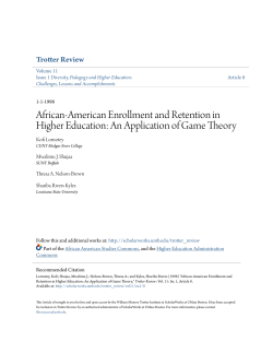 African-American Enrollment and Retention in Higher Education: An