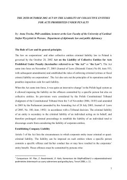 THE 28TH OCTOBER 2002 ACT ON THE LIABILITY OF