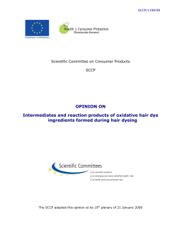 OPINION ON Intermediates and reaction products of oxidative hair