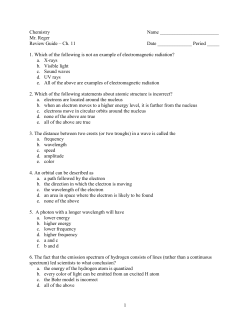 Chapter 11 Review Guide with Answers