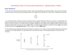 INTRODUCTION TO NUCLEAR MAGNETIC RESONANCE (NMR)