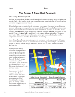The Ocean: A Giant Heat Reservoir