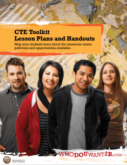 CTE Toolkit Lesson Plans and Handouts