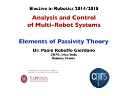 Analysis and Control of Multi-Robot Systems Elements of Passivity
