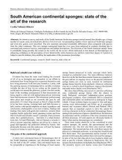 South American continental sponges: state of the art of the research