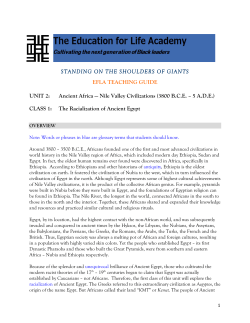 Ancient Africa &mdash; Nile Valley Civilizations (3800 BCE &ndash; 5