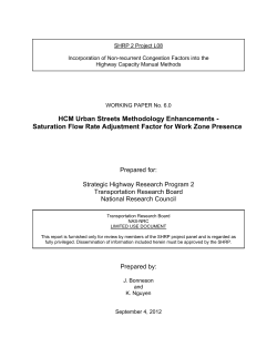 Saturation Flow Rate Adjustment Factor for Work Zone Presence