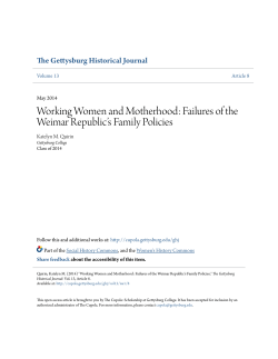 Working Women and Motherhood: Failures of the Weimar Republic`s