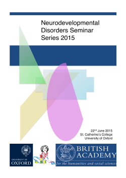 Here - Neurodevelopmental Disorders Seminar Series