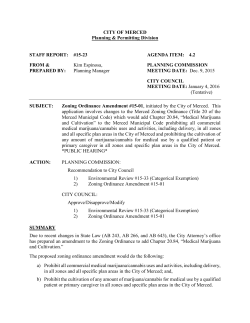 Zoning Ordinance Amendment #15-01 Medical