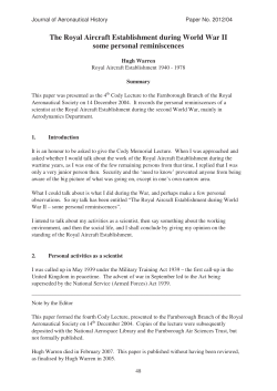 The Royal Aircraft Establishment during World War II