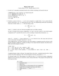 Physics 234: Lab 9