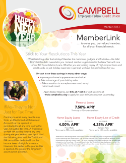 2013 winter Newsletter - Campbell Employees FCU