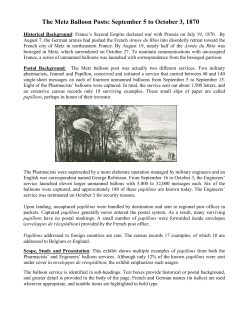 The Metz Balloon Posts: September 5 to October 3, 1870
