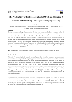 The Practicability of Traditional Method of Overhead