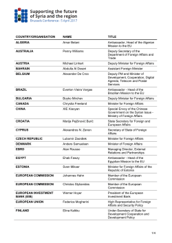 COUNTRY/ORGANISATION NAME TITLE ALGERIA Amar Belani