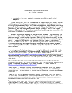Developments in Horizontal Consolidation and Vertical Integration 1
