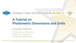 A Tutorial on Photometric Dimensions and Units - Joblove