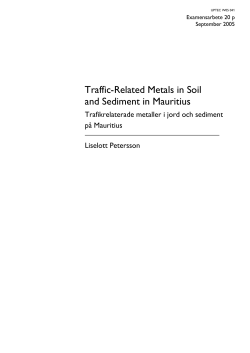 Traffic-Related Metals in Soil and Sediment in - W
