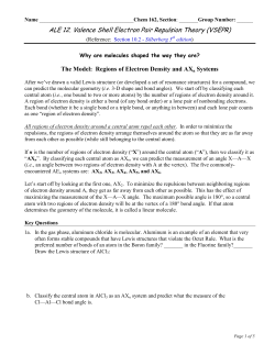 ALE 12. Valence Shell Electron Pair Repulsion Theory (VSEPR)
