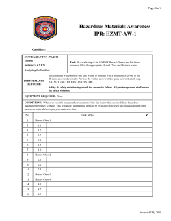 Hazardous Materials Awareness JPR: HZMT-AW-1